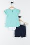 Baby Girl 3 Pieces Rope Strap Body Shorts Shorts 3-6-9-12-18-24 Months Summer Baby Set - 8