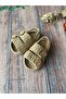 Hand Knitted Summer Beige Color Unisex Baby Sandals Booties - 2