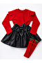 Leather skirt, bodysuit and knee-high socks set for girls 6-9 months to 7 years - 2