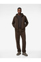 Regular Fit Pocketed Belted Lace-Up Loose Baggy Jean Trousers