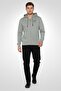 Men Brand Logo Long Sleeve Hoodies, Grey - 4