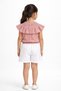 Girls' Ruffled Checkered Knit Blouse - 6