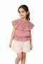 Girls' Ruffled Checkered Knit Blouse - 2