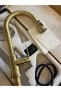 Matte Gold Vintage Spiral Kitchen Faucet - Antique Kitchen Sink Faucet - Matte Gold Brass Kitchen Faucet - 2