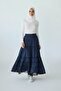 Women's Elastic Waist Folded Gypsy Skirt - 4