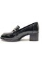 Azure Genuine Leather Women's Heeled Shoes Black-Patterned - 4