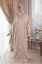 Women's Zip-Up One-Piece Leaf Embroidered Prayer Dress - 5