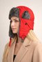 Pilot Hat Furry Ski Red - Women's Fur Russian Beret - 8