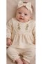 hospital discharge embroidered bow set for girls with lace, 100% organic cotton - 6