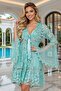 Lace Nightgown and Robe Set - Embroidered Satin Detailed Mini Bridal Dowry Set - 2