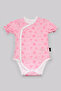 100% Cotton Double-Breasted Collar Snap Fastener Heart Baby Bodysuit - 2