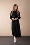 Black Gathered Sleeves Belted Girls Long Dress 23398 - 2