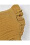 Tied Ruffle Organic Muslin Baby Hat 0-2 Years Mustard Yellow - 3