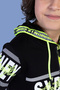 Boy's Printed Hooded Zippered Short Sleeve T-Shirt - 2