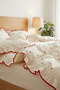 Ruffled %100 Cotton Heart Single Duvet Cover Set - 2
