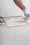 30x20cm Brass Gold Covered Glass Promise Engagement Serving Kitchen Ring Presentation Tray Groom Coffee Organization - 5