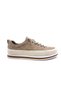M67020 Men's Beige Color Linen Shoes with Rubber Laces and Espadrille Detail