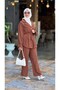 4468 - Modest Two-Piece Set Brown - 4