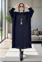 100% Acrylic Twill Patterned Mini Slit Crocheted Cowl Neck Extra Large Size Knit Tunic Dress - 6