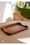 Natura Metal Arm Acacia Tray 30x23 cm