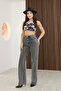 Women's High-Waist Jean Denim Palazzo Pants - 6