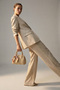 Peyli Scarf Detailed Cross Strap Straw Handbag White - 8