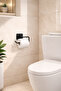 Black Square Open Adhesive Toilet Paper - Hanger - 2