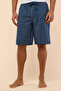 Men's Blue Printed Lounge Set - 5