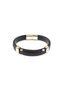Black Genuine Leather Men's Bracelet – Gold Color Metal Detail, Magnetic Clasp-147 - 2