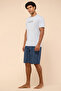 Men's Blue Printed Lounge Set - 2