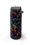 Multi-Colored Heart Lavender Camouflage Patterned Steel Thermos with Folding Spout 650 ml 38382 - 4