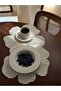 6 Pieces of Daisy Embroidered Supla 6-Piece Coasters - Stain Resistant Linen Fabric - 2