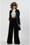 Black pleated wide leg pants