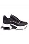1511-26 Leather Leather Glitter Striped Anatomical Lace-Up Women's Sneaker Black White - 2