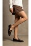 Women's Brown Buckle Patent Leather Ballerinas 1cm Byndsk311 - 3