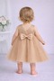 Baby Girl Tan Robe Mini Dress Birthday Satin Dress - 3