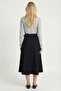 Belted Flared Long Woven Skirt Ldp0093 Dark Blue - 6