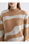 Özmarka New Season Half Turtleneck Patterned Women's Knitwear Sweater - 3