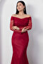 Strapless Neckline Long Sleeve Lace Dress Ecr5790 - 2