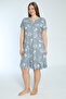 Women's Plus Size Cotton Viscose Fabric Dress / Gray 7666 - 3
