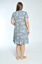 Women's Plus Size Cotton Viscose Fabric Dress / Gray 7666 - 8