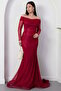 Strapless Neckline Long Sleeve Lace Dress Ecr5790 - 5