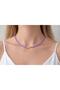 Lavender Sparkle Glass Stone Heart Necklace - 2