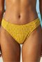 Young Girls' Yellow Gingham Look Textured Bikini Bottom - Regular Waist Lining Protected Beach Fashion - 3