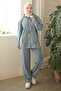 Blue Hooded Pocket Denim Jacket and Trousers Set - 2