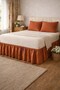 Tile Buldan Linen 3-Sided Gathered Bed Base Skirt with 2 Pillows Hotel Style Decoration Set 160 X 2 - 2