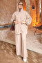 Stone Zipper Hooded Tunic and Pants Modal Set - 2