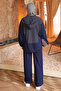 Navy Paneled Tunic Trousers Modal Set - 5