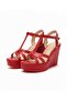 Octopus Red Women's Wedge Heeled Shoes - 2