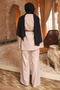 Beige Belted Jacket and Trousers Set - 5